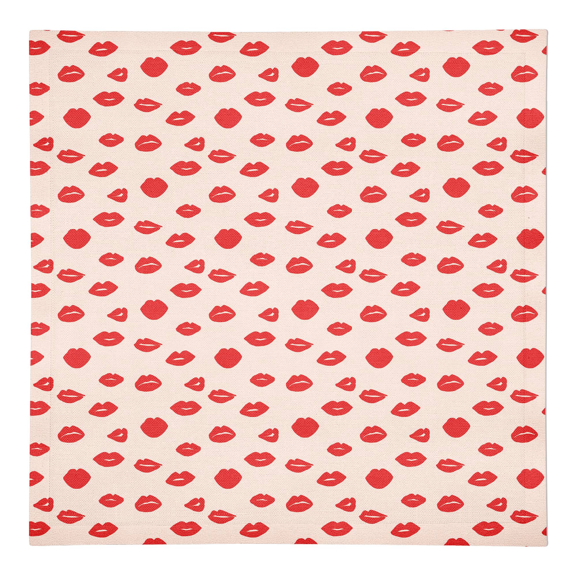 J'adore Lips 10" x 10" Cotton Twill Napkin